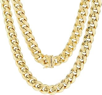 14k Yellow Gold 11mm Miami Cuban Link Chain Necklace, Mens Wide Jewelry Box Clasp 24" 26" 28" 30"