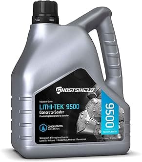 Ghostshield Lithi-Tek 9500 Ultra Concentrate - 1 Gallon (Makes 5 GALLONS) Penetrating Concrete Sealer, Waterproofer Plus Densifier