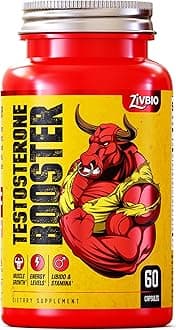 Testosterone Booster for Men - Male Enhancing Supplement for Muscle Growth, Energy, Strength & Recovery - Ashwagandha, Tongkat Ali, DIM, Zinc, Tribulus - Helps Improve Fast Acting Blood Flow - 60ct