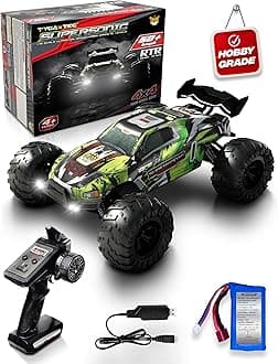 - 1:16 All Terrain Supersonic Rc Car, 45 Kph High Speed Remote Control Car with 2.4 Ghz Control, Electric Vehicle Off-Road Truck, 4X4 Wheel Drive Trucks Rechargeable Batteries,Green