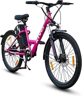 Motovolt KIVO Easy Electric Cycle | KIVO Easy Standard mid Range | Range up to 65 Kms in Pedal Assist Mode | Electric Bicycle (Pink)