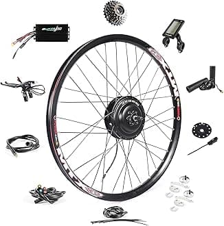 EBIKELING Waterproof Ebike Conversion Kit for Electric Bike 700C Rear Wheel Electric Bicycle Hub Motor Kit with Mountain Bike Rim 1500W 1200W 750W 500W Electric Bike Conversion Kit