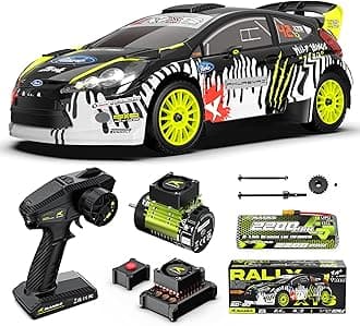 1/10 Brushless RC Cars, 50 MPH Rally Car, Gyro, 4WD Monster Truck, 8+ Ages
