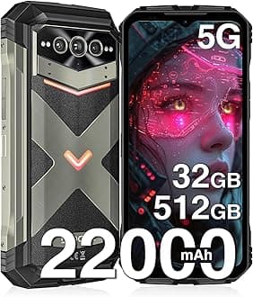 DOOGEE V MAX Pro Rugged Smartphone 5G, Dimensity 7050, 22000mAh, 32GB+512GB, Android 14 Rugged Phone, 108MP+20MP Night Vision Camera, 6.58" FHD+ 120Hz, 5G Dual SIM Free Mobile Phone, WiFi 6/NFC/IP69K