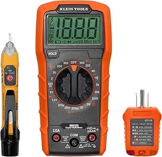 Klein Tools 69149P Electrical Test Kit with Digital Multimeter, Non-Contact Voltage Tester and Electrical Outlet Tester, Leads and Batteries