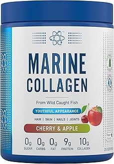 Marine Collagen Powder - Hydrolysed Collagen Protein, Healthy Skin, Hair, Nails (Cherry & Apple) (300g - 25 Servings)