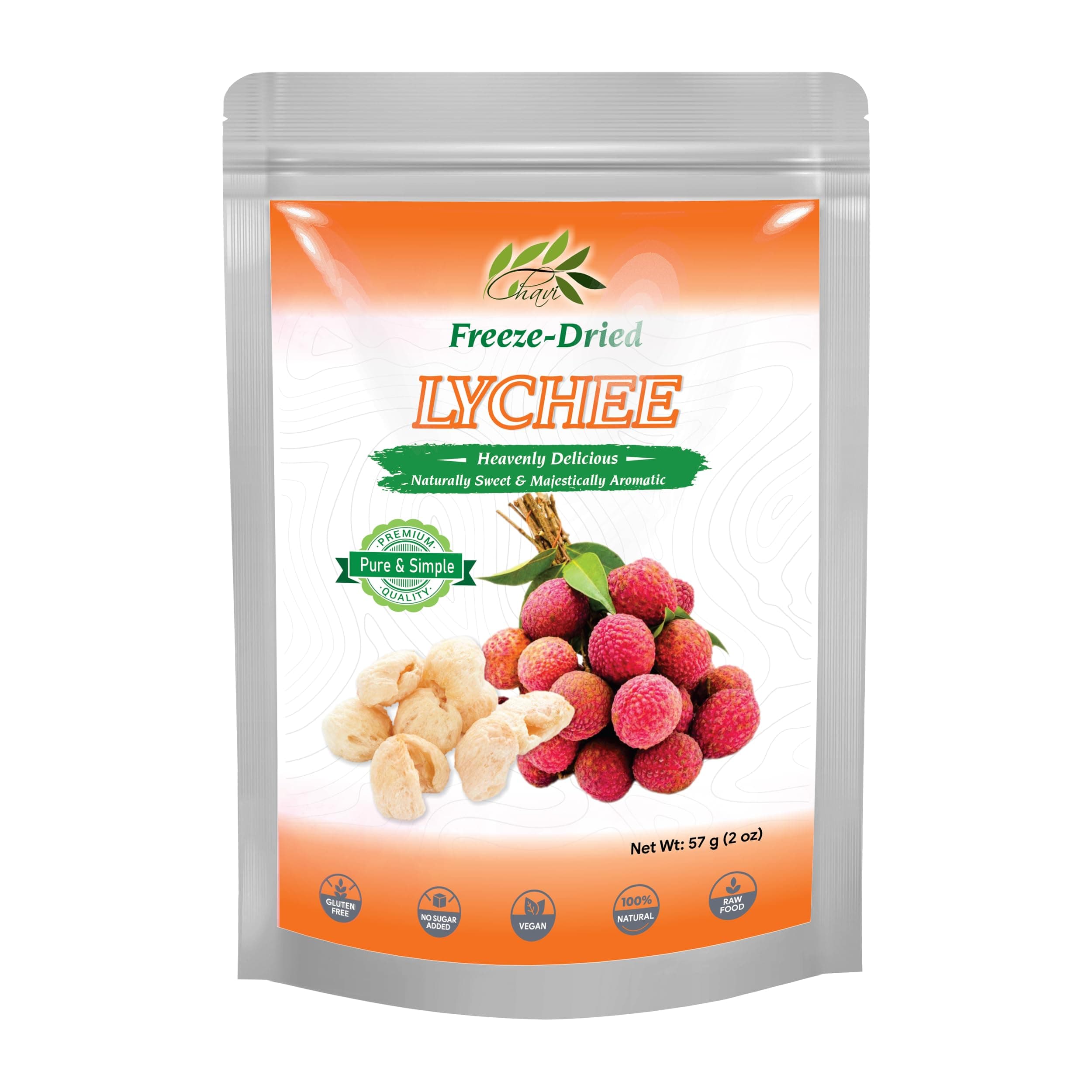 CHAVI Freeze-Dried Lychee - 2 Oz - Healthy 1 Ingredient Superfood Supersnacks - No Added Sugars or Preservatives - Non-GMO, Vegan, Gluten-Free…