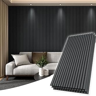 Elvone 2PCS 3D Fluted Sound Absorbing Slat Wall Paneling in Gray Oak, Wood Finish Sound Proof for Wall and Ceiling 47.2" x23.7"/Sheet