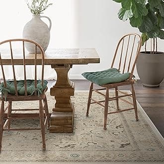 RUGGABLE Washable Vintage Area Rug – Kamran Ivory Opal 6x9, Stain-Resistant, Non-Slip – Medium Machine Washable Rugs for Living Room, Bedroom, Hallway, Entryway & Office–with Cushioned Pad