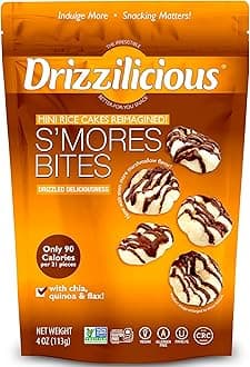 Mini Rice Cakes S'mores - Rice Crisps, Healthy Snack for Adults and Kids, Flavored Rice Cakes, Vegan, Gluten Free, Allergen Free, Only 90 Calories Per Serving- 4 oz (Pack of 1)
