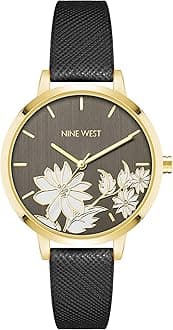 Nine West Women's Floral Dial Strap Watch, NW/2284