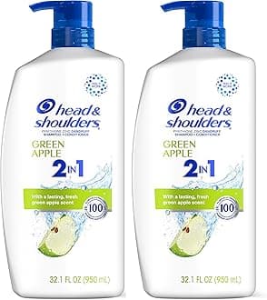 Head & Shoulders 2 in 1 Dandruff Shampoo and Conditioner Set, Scalp Care and Anti Dandruff Treatment, Green Apple Fresh Scent, Daily Moisturizing Treatment, Paraben Free, 32.1 Fl Oz Each, 2 Pack
