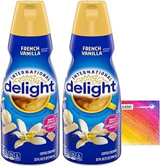 Coffee Creamer Bundle. Includes Two (2) 32 fl oz bottle of International Delight Liquid Coffee Creamer and One Authentic Collective Sticker! (French Vanilla)