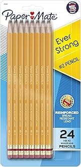 Paper Mate EverStrong #2 Pencils, Reinforced, Break-Resistant Lead When Writing, 24-Pack