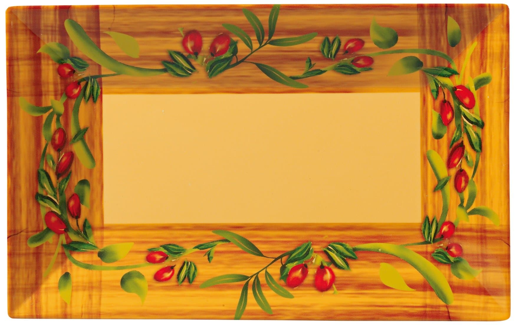YancoOL-212 Olive Rectangular Plate, 12" Length, 7.5" Width, Melamine, Pack of 24