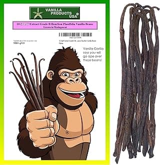 10 Split Extract Grade B Madagascar Bourbon Natural Vanilla Beans 5~6" by Vanilla Products USA (10 Count (Pack of 1))