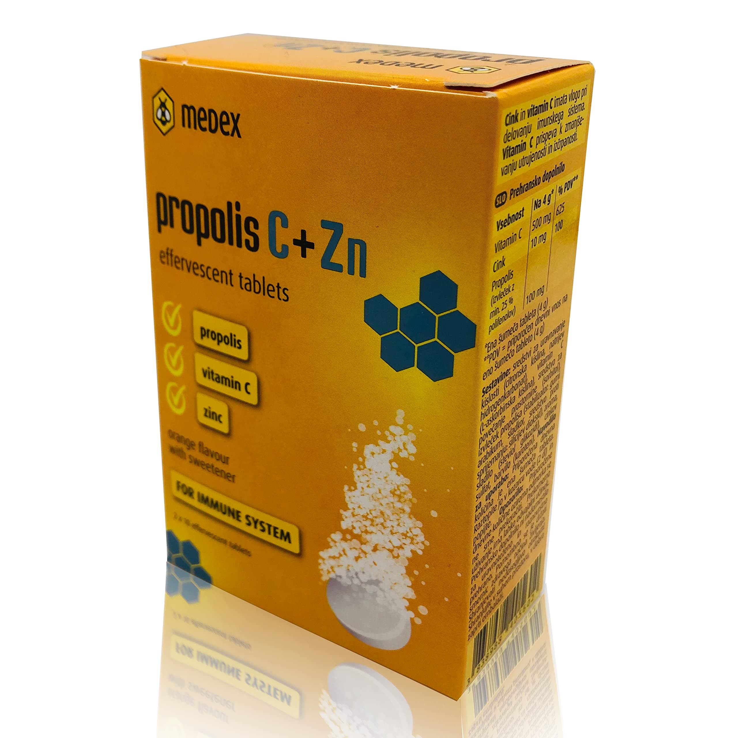 medex Propolis C + Zn Effervescent Tablets