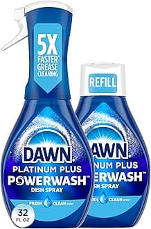 Powerwash Spray Starter Kit, Platinum Dish Soap, Fresh Scent, 1 Starter Kit + 1 Dawn Powerwash Refill, 16 fl oz each (Pack of 2)