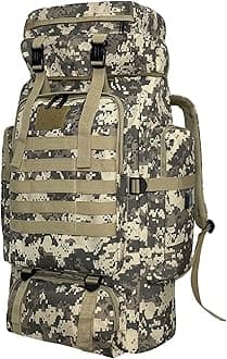 80L Camping Hiking Backpack, Large Survival Hunting Backpack Men, Waterproof Tactical Backpack for Men Women, Lightweight Molle Military Rucksack Outdoor Traveling Daypacks