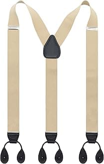 Timiot'Timiot Y Back Button 1.4'' Suspenders for Men with Stylish Leather Button Ends Long Lasting Stretch Ultimate Fashion'