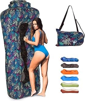 Inflatable Couch Air Lounger for Adults, Ultralight Portable Blow up Couch Air Sofa, Inflatable Beach Lounger Bed for Camping Hiking Festival Backyard Lawn, No Pump Required