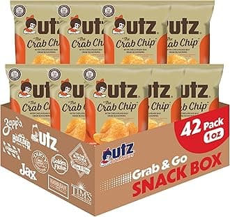 Utz Crab Chips 1 oz. Bags, 42 Count, Crispy Fresh Potato Chips, Perfect for Vending Machines, Individual Snacks to Go, Trans-Fat Free