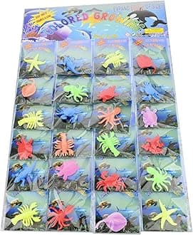 24 Pack Sensory Jelly Water Growing Sea Life Creatures Animals, Amazing, Fun, Educational, Learning Toy for Children Boys and Girls (24 Assorted Sea Creatures and Colors)