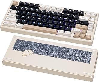 KEEBMONKEY WOBKEY Rainy 75 CNC Aluminum HMX/JWK/Cocoa Switches Triple-Mode Connectivity Mechanical Keyboard with Superior Acoustics, RGB/FR4/Silver SUS304/7000mAh/Cocoa Switch (Pro - White)