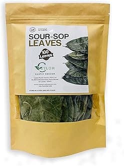 Ceylon Rustic Savour Soursop Leaves 100 premium sour sop tea Hoja Leaves Fresh 100% Natural Graviola hojas de guanabana Leaves Loose Leaf Herbal Tea Drink 30+ Cups Pure Gluten Free Soursop Tea Resealable bags