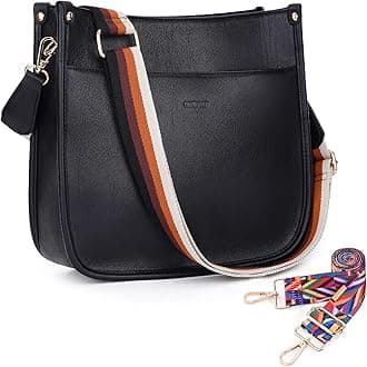 Crossbody Bags for Women Trendy Vegan Leather Hobo Handbags With 2PCS Adjustable Guitar Strap Shoulder Bucket Bags