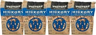 Western Hickory BBQ Smoking Chips – 100% Real Wood for Grilling & Smoking – Mildly Sweet, Rich Smoke Flavor – Perfect for Pork, Bacon, Sausage, Pork Shoulder, Chicken & Beef (Hickory)