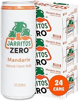 Mexican Soda Soft Drinks, Mandarin ZERO Sugar (12 oz, 355ml) 24 Cans (3 Boxes of 8) - Sugar Free - 0 Calories, 0g Fat - Made in Mexico - Natural Flavor Soda Pop - Party & BBQ Beverages
