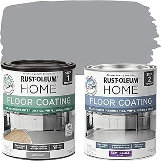 Rust-Oleum 367600 Home Interior Floor Coating Kit, Semi-Gloss Aged Gray