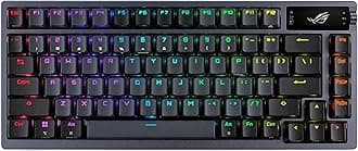 ASUS ROG Azoth 75 Wireless DIY Custom Gaming Keyboard, OLED Display, Gasket-Mount, Three-Layer Dampening, Hot-Swappable Pre-lubed ROG NX Brown Switches & Keyboard Stabilizers, ABS Keycaps, RGB-Black