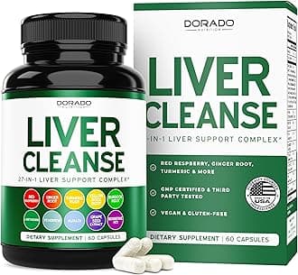 Liver Cleanse Detox & Repair (27 in 1 Formula - Milk Thistle, Dandelion Root, Turmeric, Artichoke Extract & More) - Detox Cleanse Supplement, Liver Support for Adults, Vegan - 60 Capsules