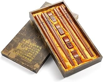 Chopstick Reusable Chinese Chopsticks with Holder and Carrying Bag Chinese Traditional Stylish Gift Set (2 Pairs) (4 Pairs)