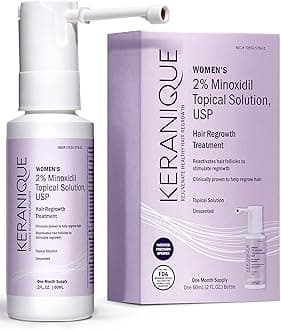 Keranique Hair Regrowth Treatment for Women - 2% Minoxidil for Hair Growth & Thickening - Topical Solution Scalp Treatment for Hair Loss & Thinning w/ Precision Spray Applicator - 2 Fl Oz