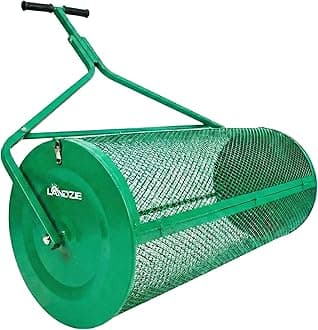 Lawn & Garden Spreaders - 44 Inch Heavy Duty Metal Mesh Basket Push/Tow Spreader - Compost, Peat Moss, Top Soil, Mulch - Durable Lightweight Multi-Purpose Yard Care Equipment - Manure Spreader
