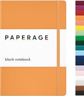 PAPERAGE Blank Journal Notebook, (Marigold), 160 Pages, Medium 5.7 inches x 8 inches - 100 GSM Thick Paper, Hardcover