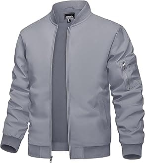 Men's Lightweight Casual Jacket for Spring and Fall, Thin Zip-Up Jacket with Pockets
