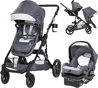 Morph Single to Double Modular Stroller Travel System with EZ-Lift™ Plus Infant Car Seat, Dash Grey
