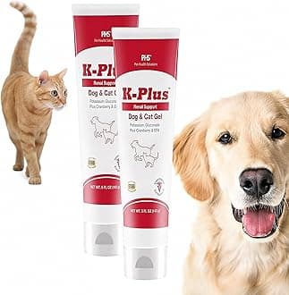 K-Plus Potassium Gluconate Renal Gel Plus Cranberry and EPA for Dogs and Cats - Veterinarian Approved Renal Supplement - Supports Potassium Balance -(2 Pack)