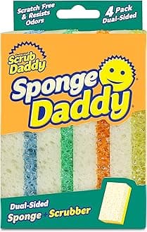 Scrub Daddy Sponge Daddy Dual Side Scrubber + Sponge Set Of 4 Assorted