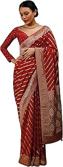 Sarees For Women Banarasi Art Silk Woven Saree || Ethnic Indian Wedding Gift Sari with Unstitched Blouse