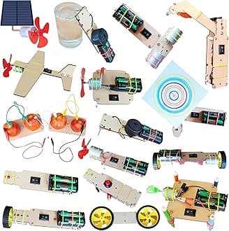 28+ Science Toys, Machines, Experiments, Games, DIY Kit for Kids - Motor Kit - Electronic Building Construction Educational Learning Toys Gift for Boys Girls 6+ yrs
