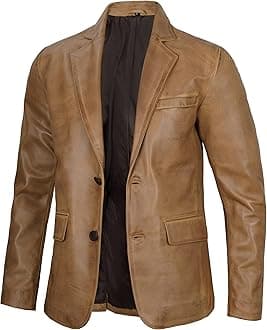 mens Modern/Fitted Leather Jacket Men