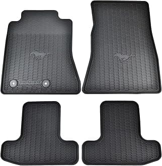 Ford OEM Factory Stock 2015 2016 Black Mustang Pony Horse All Weather Vinyl Floor Mats Front & Rear