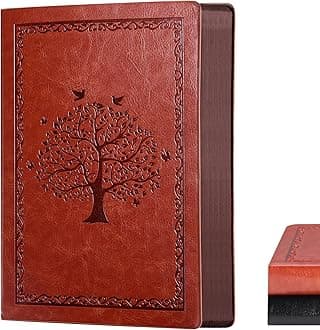 Leather Journal Notebook,300 Pages Hope Tree Softcover Lined Notebook for Women Men,300 Travel,Business,Work,Office,School Note Taking,5.7'' X 8.3''(brown)