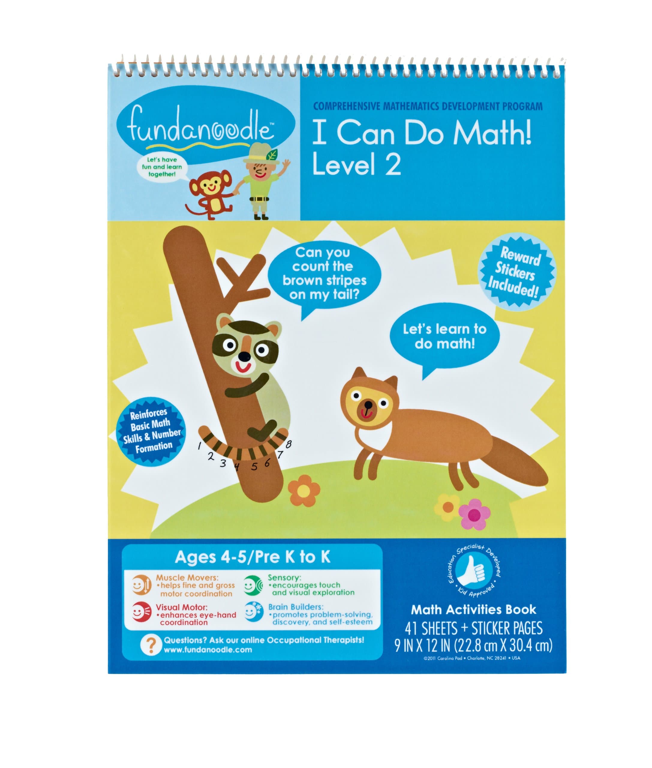 I Can Do Math Level 2 Activity Book, 9 x 12 Inches, 40 Sheets, Ages 4-5/Pre K to K (92850)