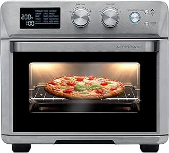 KENWOOD 2-in-1 25L Toaster Oven+Air Fryer-Oven Toaster Grill with Large Capacity, Rotisserie Function for Frying, Roasting, Grilling, Broiling, Baking, Browning, Defrosting, Heating MOA26.600SS Silver